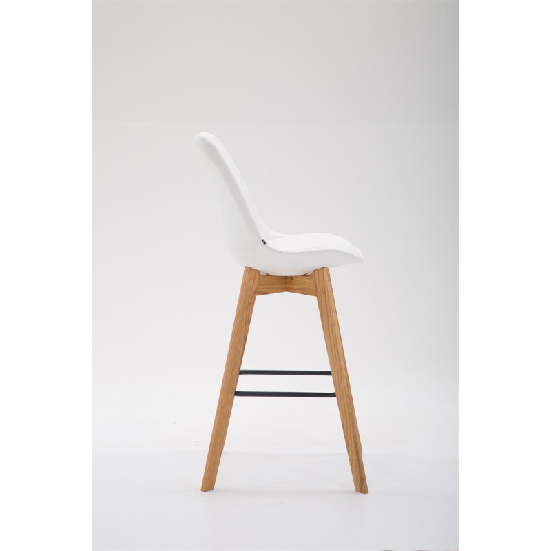 Tabouret de bar Metz en cuir artificiel Natura blanc