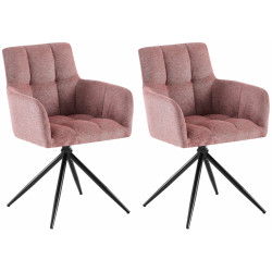Lot de 2 chaises de salle à manger Jonah en tissu rouge rubis