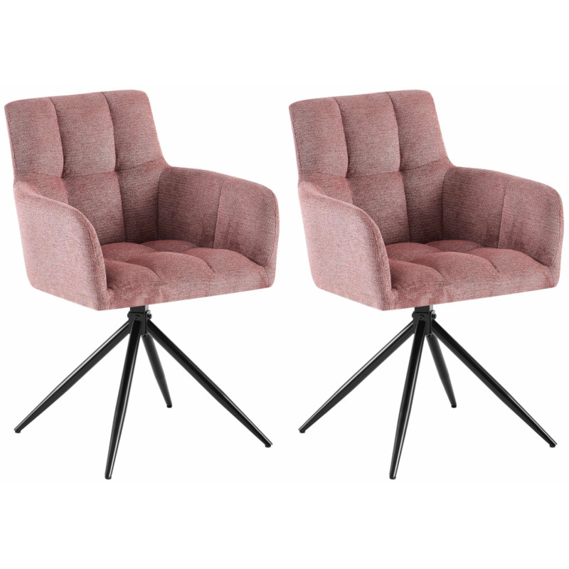Lot de 2 chaises de salle à manger Jonah en tissu rouge rubis