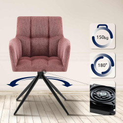 Lot de 2 chaises de salle à manger Jonah en tissu rouge rubis