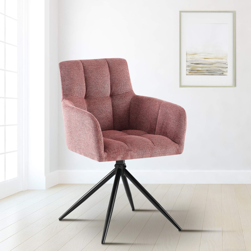 Lot de 2 chaises de salle à manger Jonah en tissu rouge rubis