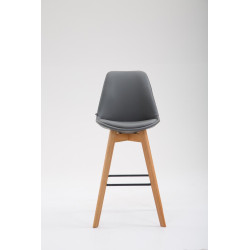 Tabouret de bar Metz en cuir artificiel Natura gris