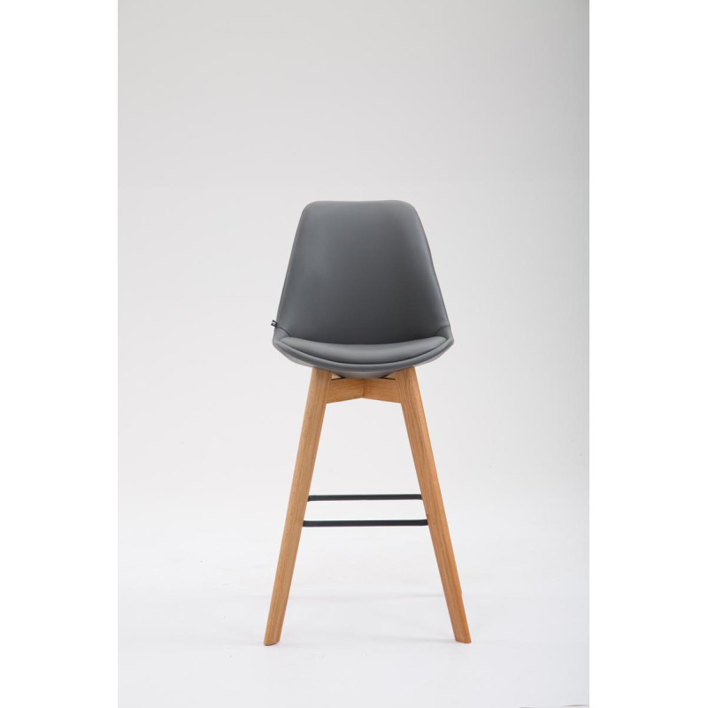 Tabouret de bar Metz en cuir artificiel Natura gris