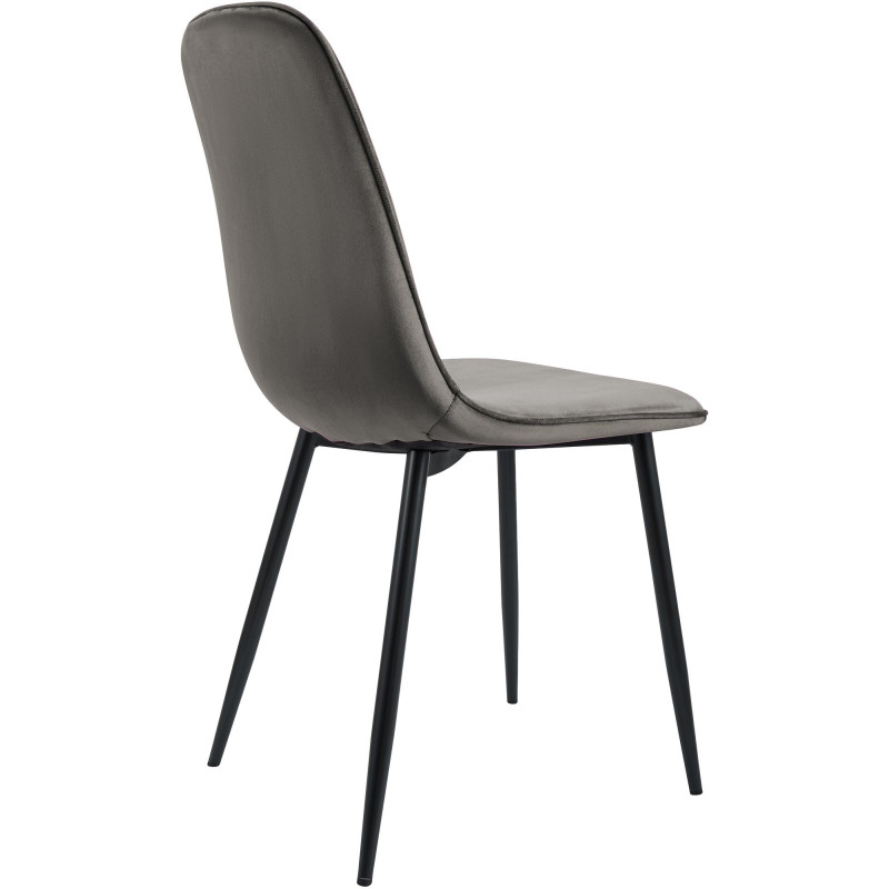 Lot de 2 chaises de salle à manger Maryam velours anthracite