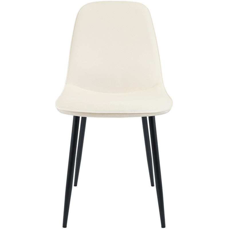 Lot de 2 chaises de salle à manger Maryam velours crème