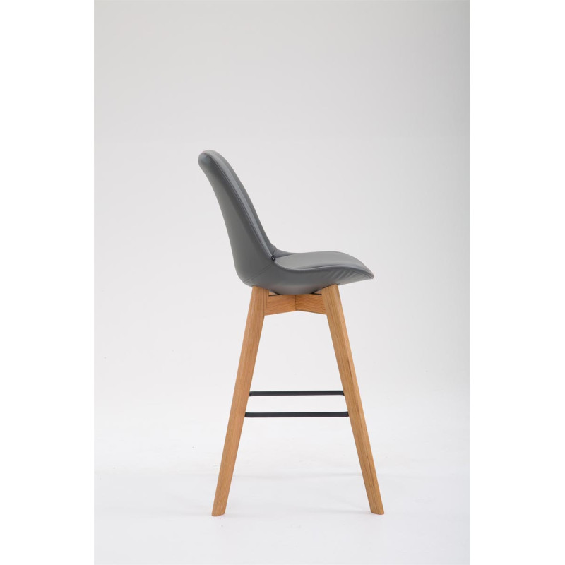 Tabouret de bar Metz en cuir artificiel Natura gris