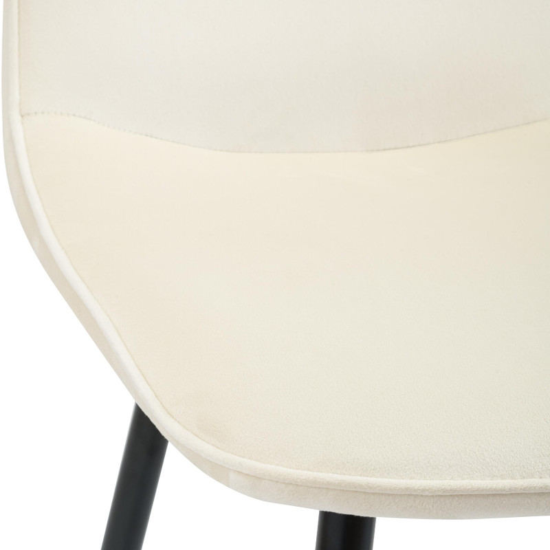 Lot de 2 chaises de salle à manger Maryam velours crème