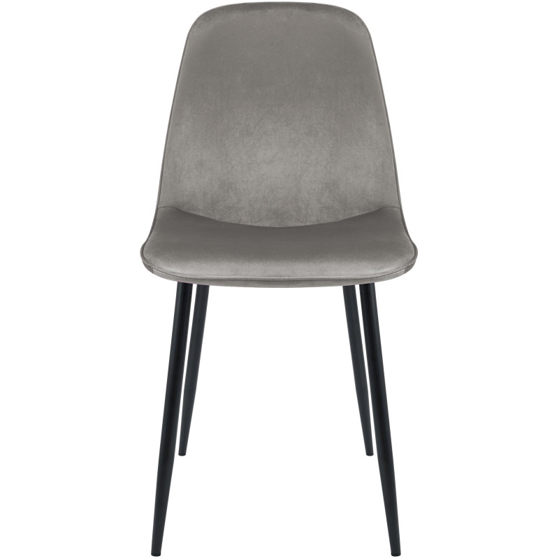 Lot de 2 chaises de salle à manger Maryam en velours gris clair