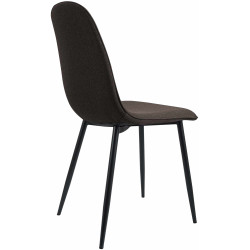 Lot de 2 chaises de salle à manger Maryam en tissu marron
