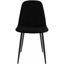 Ensemble de 2 chaises de salle à manger Maryam, en tissu noir