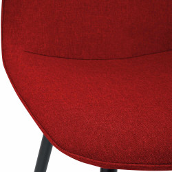 Lot de 2 chaises de salle à manger Maryam en tissu rouge