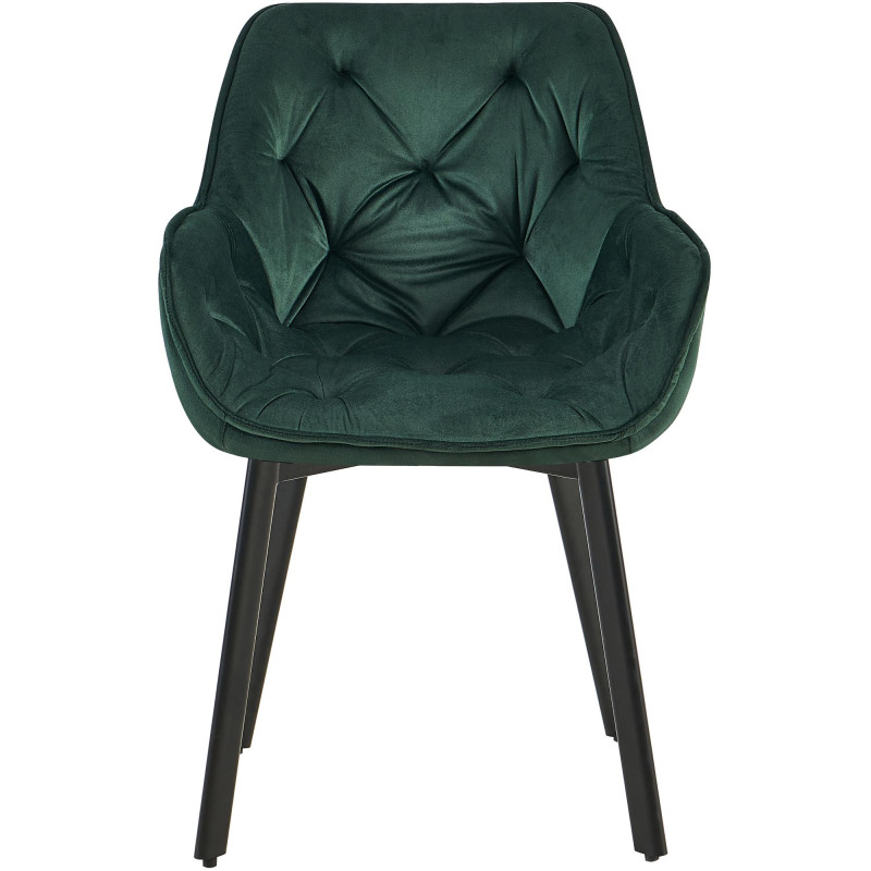 Lot de 2 chaises de salle à manger Antigo velours vert