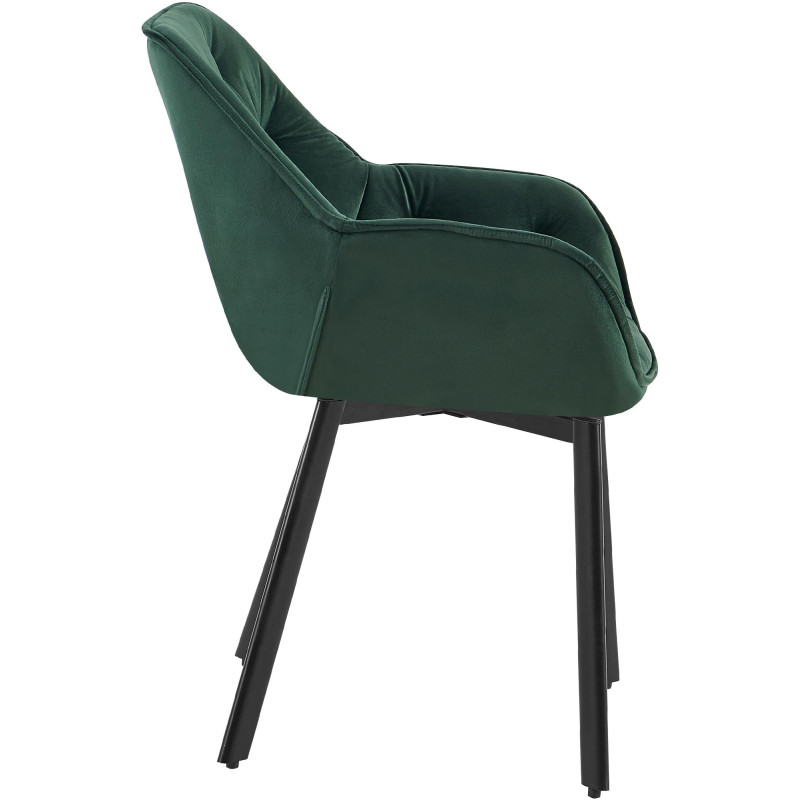 Lot de 2 chaises de salle à manger Antigo velours vert