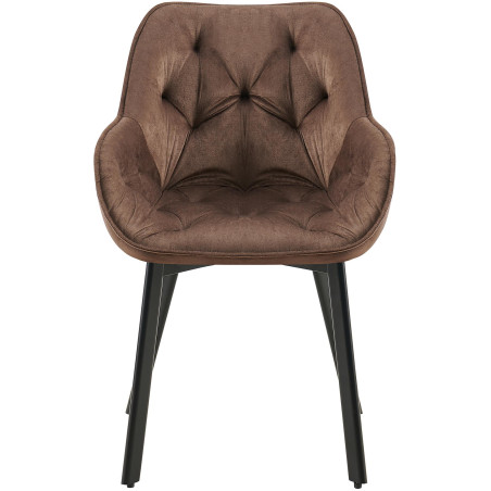 Lot de 2 chaises de salle à manger Antigo en velours marron