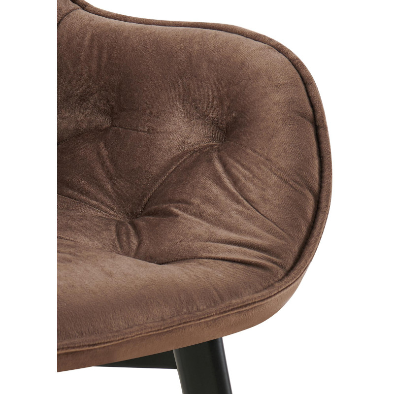 Lot de 2 chaises de salle à manger Antigo en velours marron