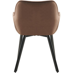 Lot de 2 chaises de salle à manger Antigo en velours marron