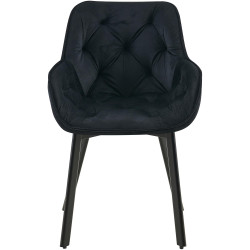 Ensemble de 2 chaises de salle à manger Antigo en velours noir