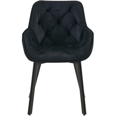 Ensemble de 2 chaises de salle à manger Antigo en velours noir