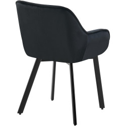 Lot de 2 chaises de salle à manger Antigo en velours noir