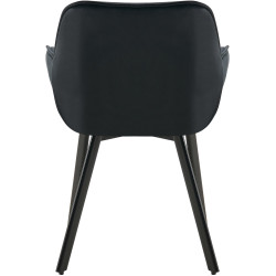 Ensemble de 2 chaises de salle à manger Antigo en velours noir