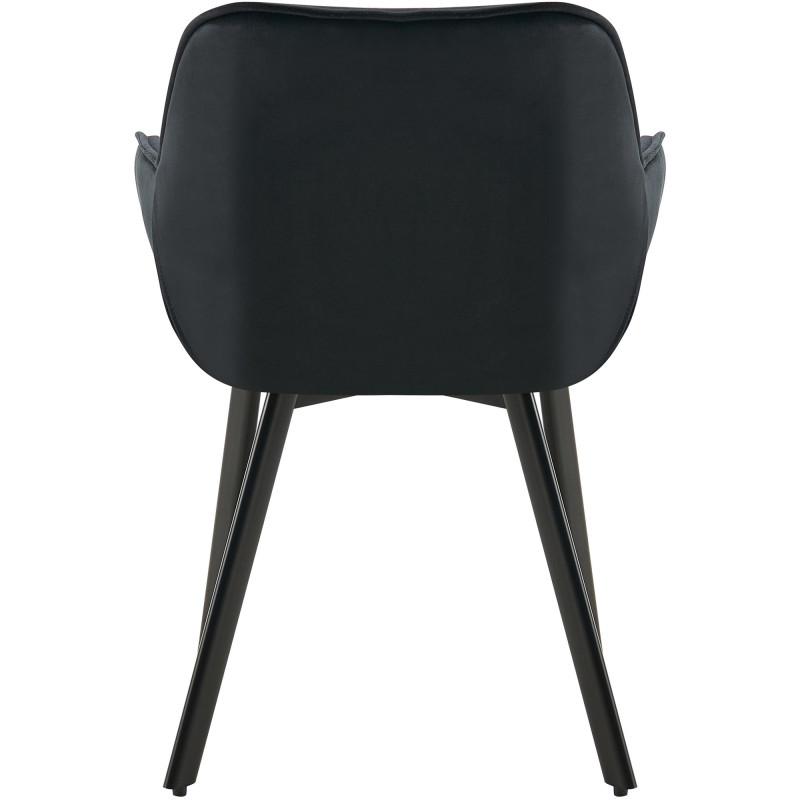 Ensemble de 2 chaises de salle à manger Antigo en velours noir