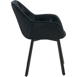 Lot de 2 chaises de salle à manger Antigo en velours noir