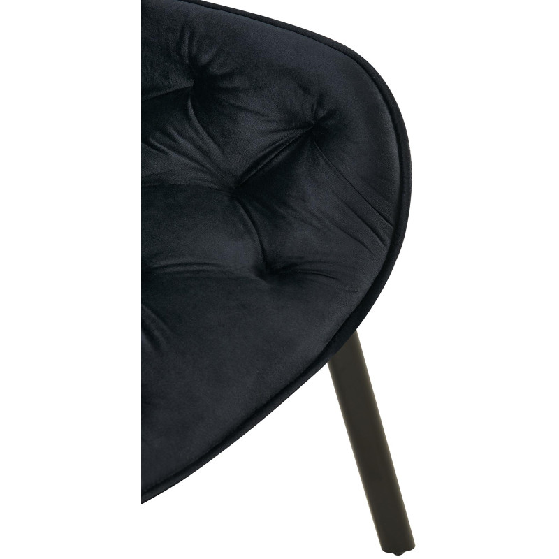 Lot de 2 chaises de salle à manger Antigo en velours noir