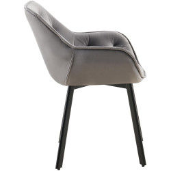 Lot de 2 chaises de salle à manger Antigo velours gris foncé