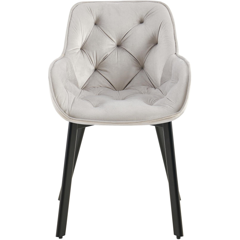 Lot de 2 chaises de salle à manger Antigo velours gris