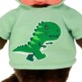 Peluche Monchhichi Dinosaure - BANDAI - 20 cm - Douce peluche