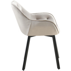 Lot de 2 chaises de salle à manger Antigo velours gris
