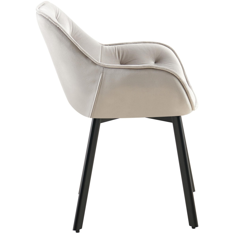 Ensemble de 2 chaises de salle à manger Antigo en velours gris