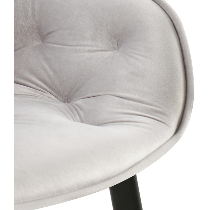 Lot de 2 chaises de salle à manger Antigo velours gris