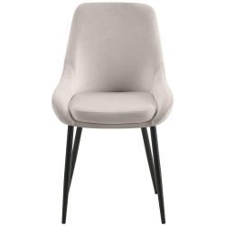 Lot de 2 chaises de salle à manger Elmira velours noir gris