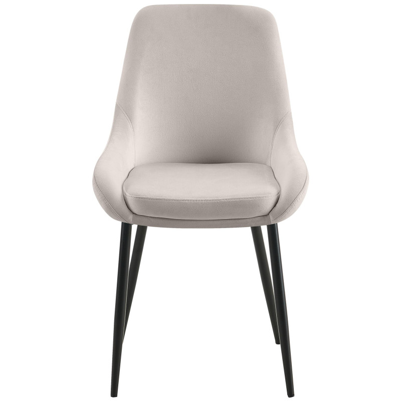 Lot de 2 chaises de salle à manger Elmira velours noir gris