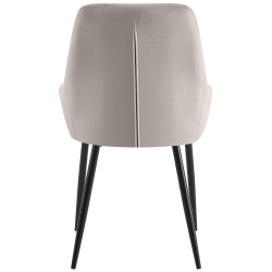 Lot de 2 chaises de salle à manger Elmira velours noir gris