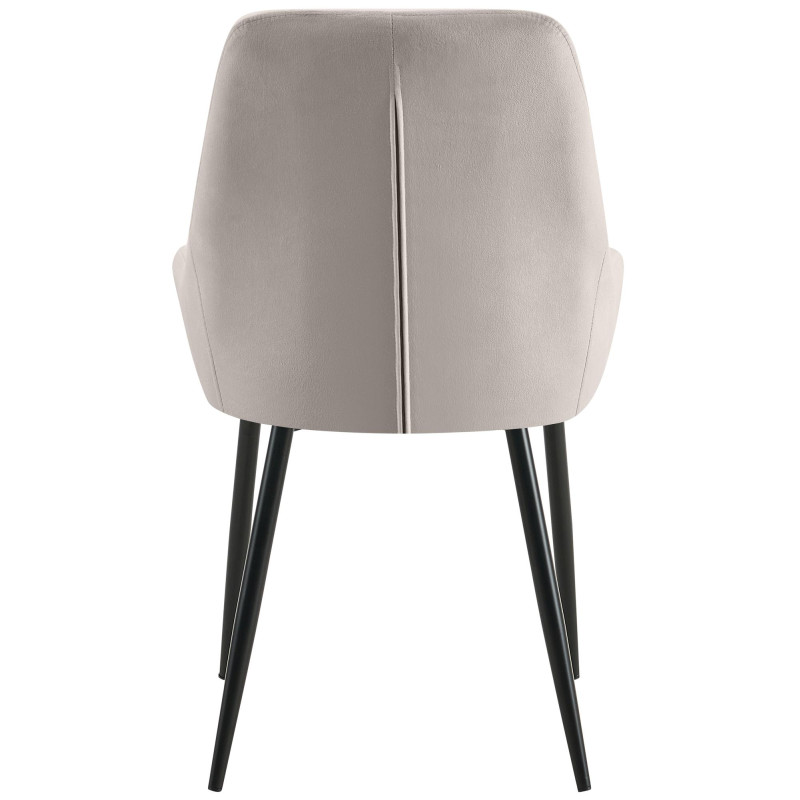 Lot de 2 chaises de salle à manger Elmira velours noir gris