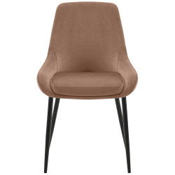 Ensemble de 2 chaises de salle à manger Elmira en velours noir et marron