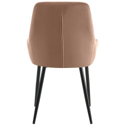 Ensemble de 2 chaises de salle à manger Elmira en velours noir et marron