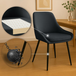 Lot de 2 chaises de salle à manger Elmira en velours noir