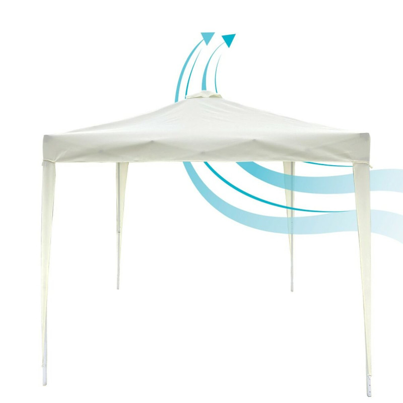 Tonnelle Aktive 300 x 250 x 300 cm Tissu Acier Blanc
