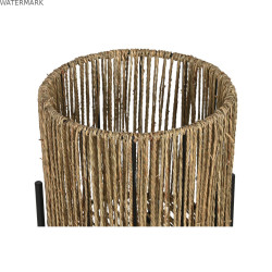 Set de pots de fleurs Home ESPRIT Noir Métal Fibre 23 x 23 x 76,5 cm