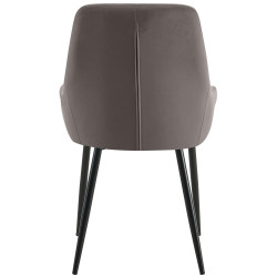 Lot de 2 chaises de salle à manger Elmira velours noir anthracite