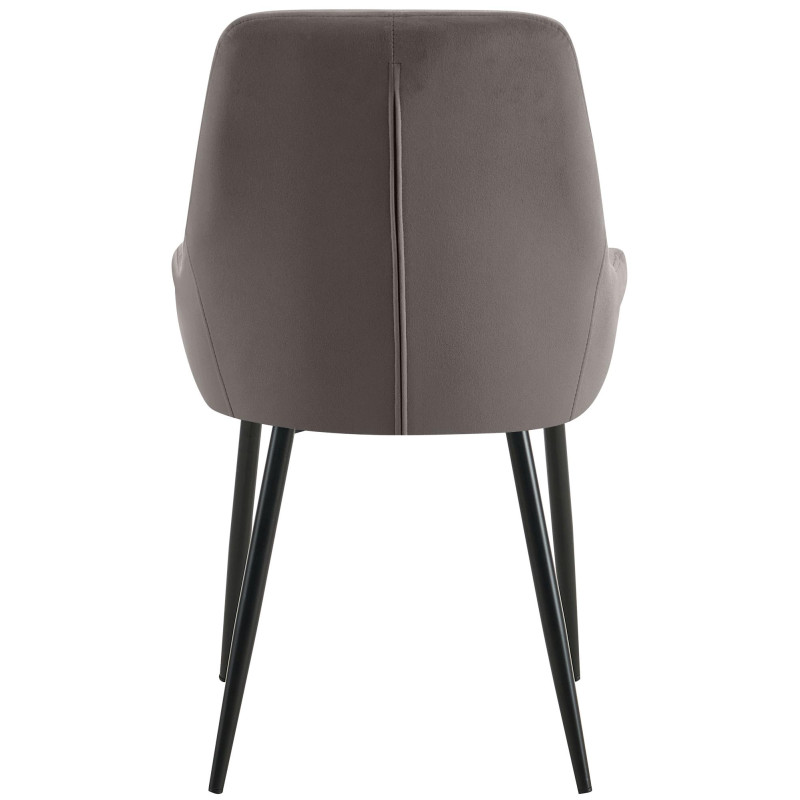 Lot de 2 chaises de salle à manger Elmira velours noir anthracite