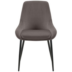 Lot de 2 chaises de salle à manger Elmira velours noir anthracite