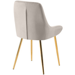 Lot de 2 chaises de salle à manger Elmira en velours gris doré