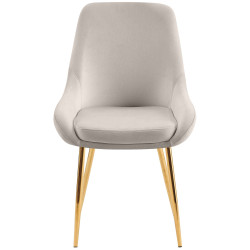 Ensemble de 2 chaises de salle à manger Elmira en velours gris doré