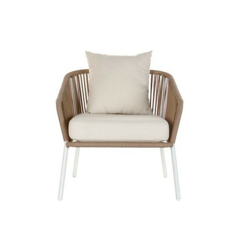 Ensemble Canapé + Table DKD Home Decor MB-179038 Jardin Beige Métal Aluminium Corde 151,5 x 72 x 70 cm (4 pcs)