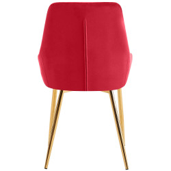 Lot de 2 chaises de salle à manger Elmira en velours doré rouge