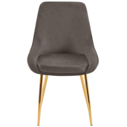 Lot de 2 chaises de salle à manger Elmira velours doré anthracite